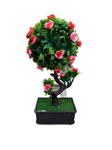 Bonsai artificial cu flori, Trandafiri, 27x12 cm