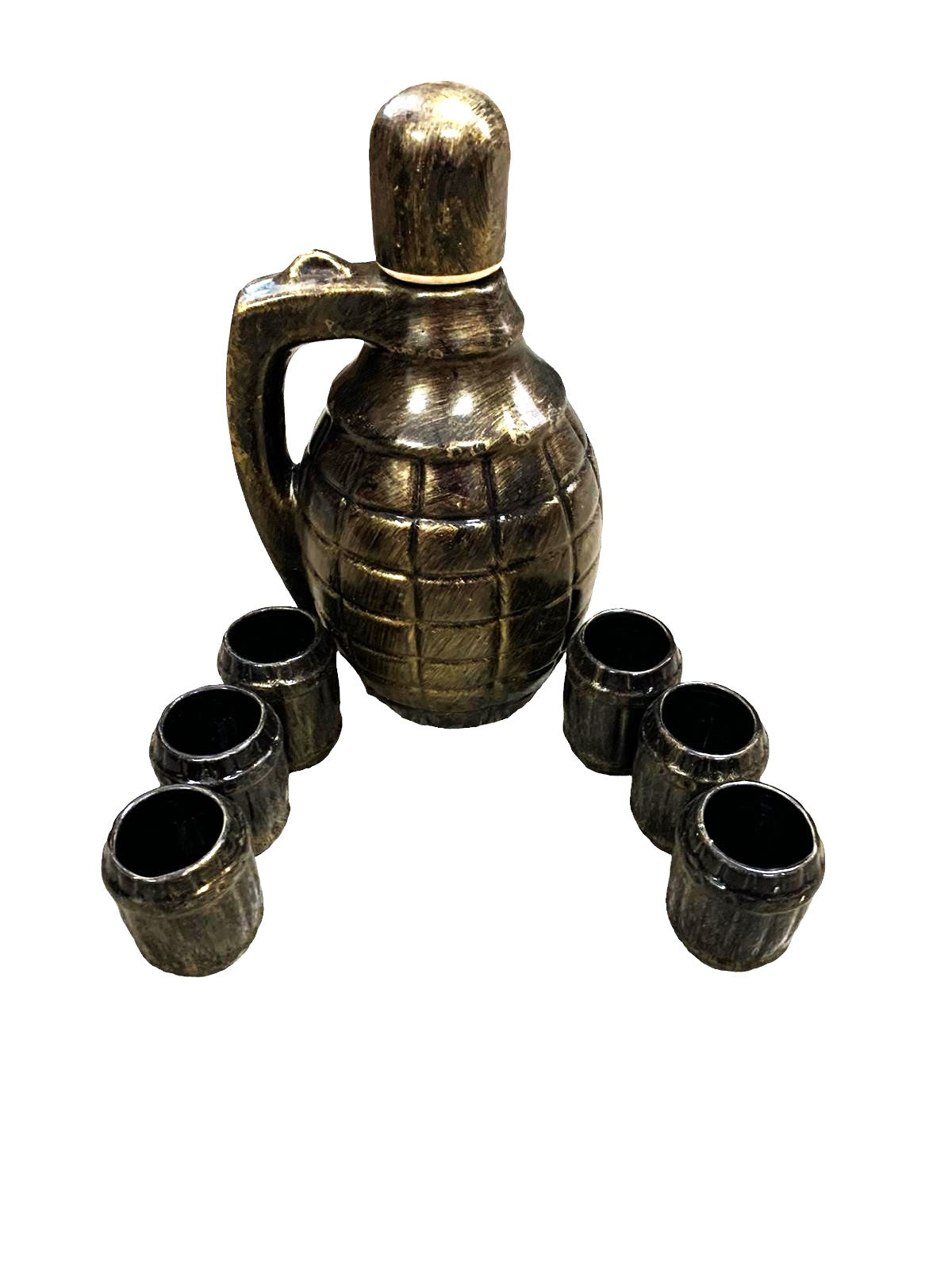 Set servire bautura Ceramica, model Grenada 1L, cu 6 pahare 50 ml