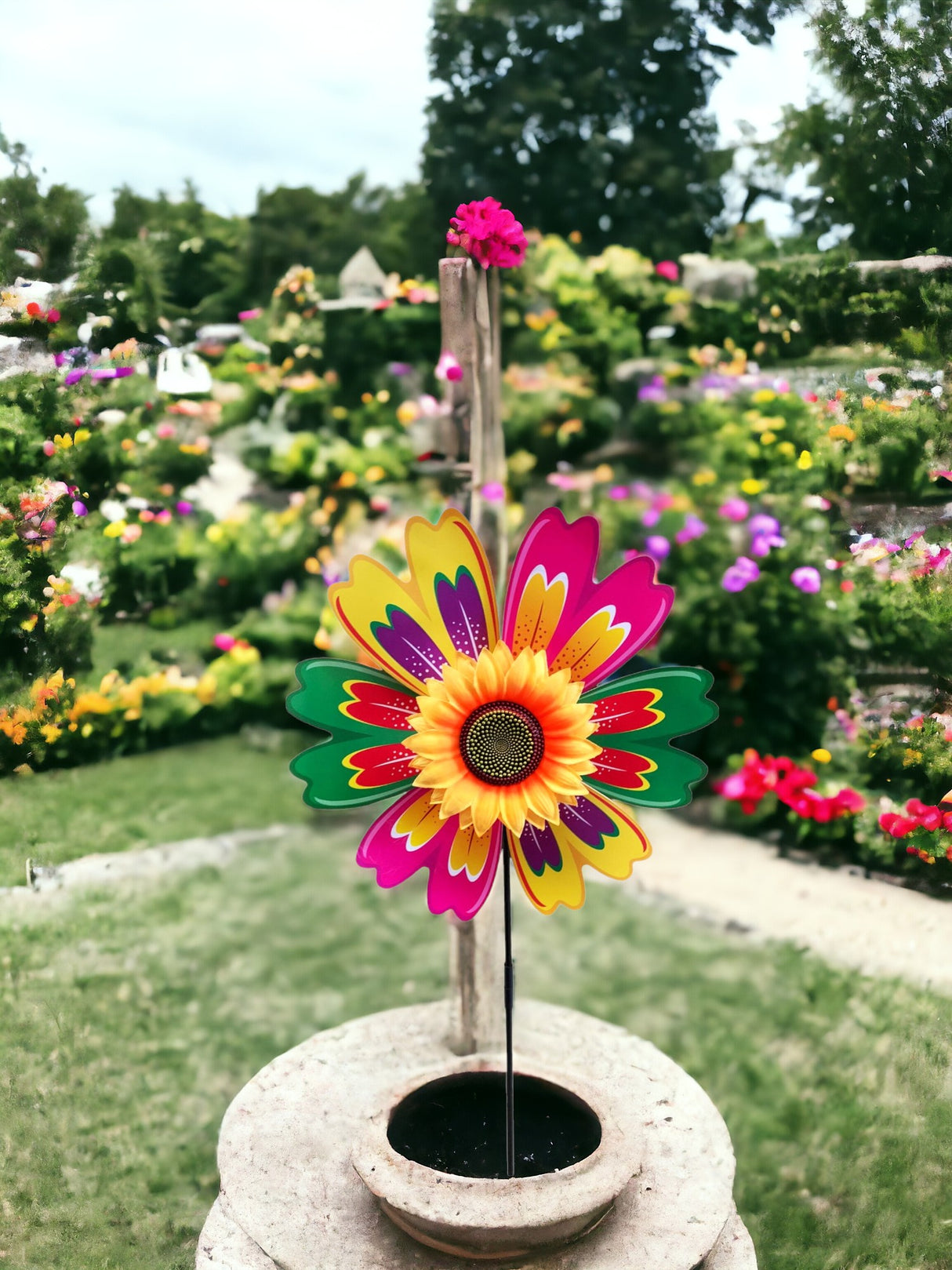 Morisca De Vant, Floare Multicolora , diametru 35 Cm