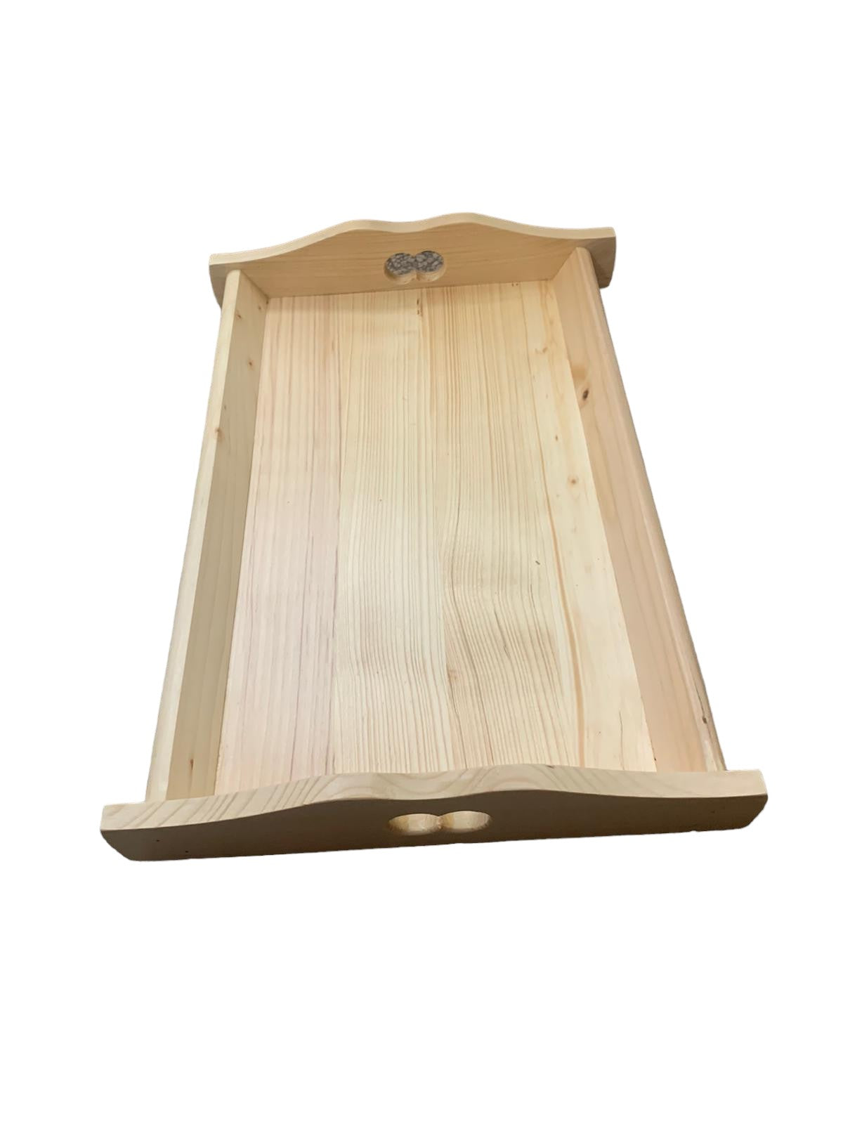 Tava servire din lemn de brad cu Manere , 44x28x4 cm