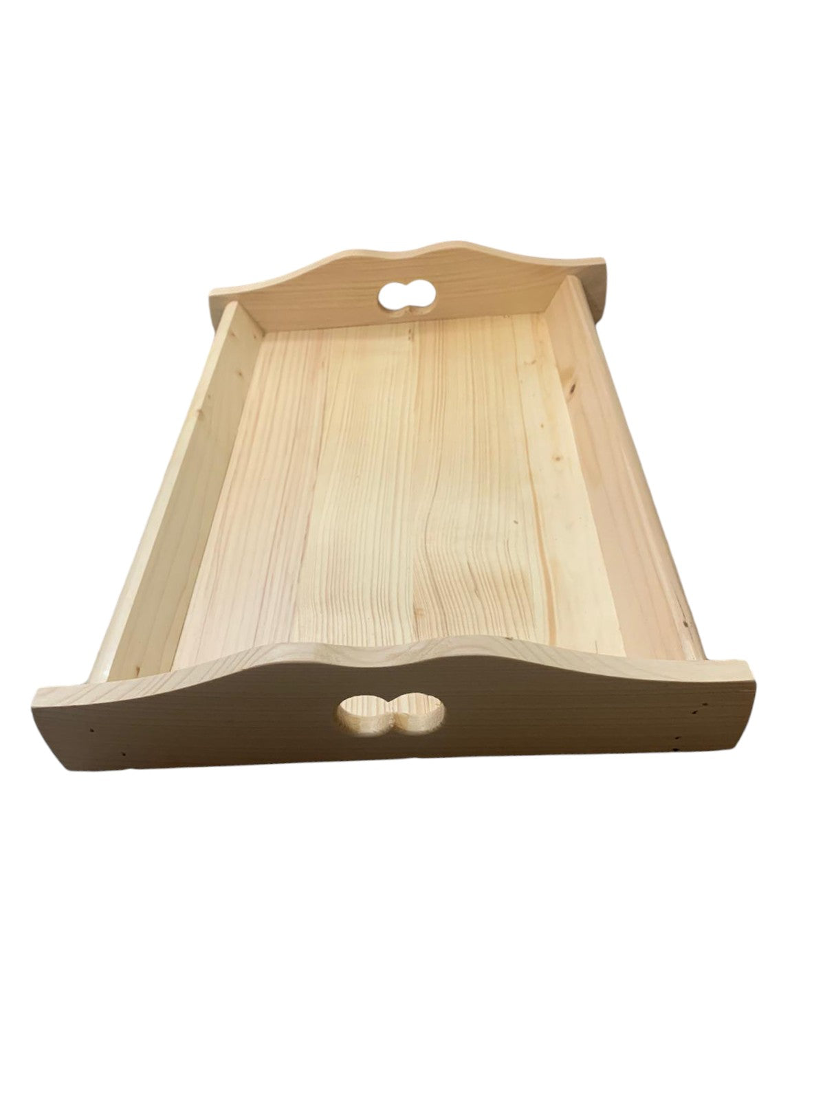 Tava servire din lemn de brad cu Manere , 44x28x4 cm