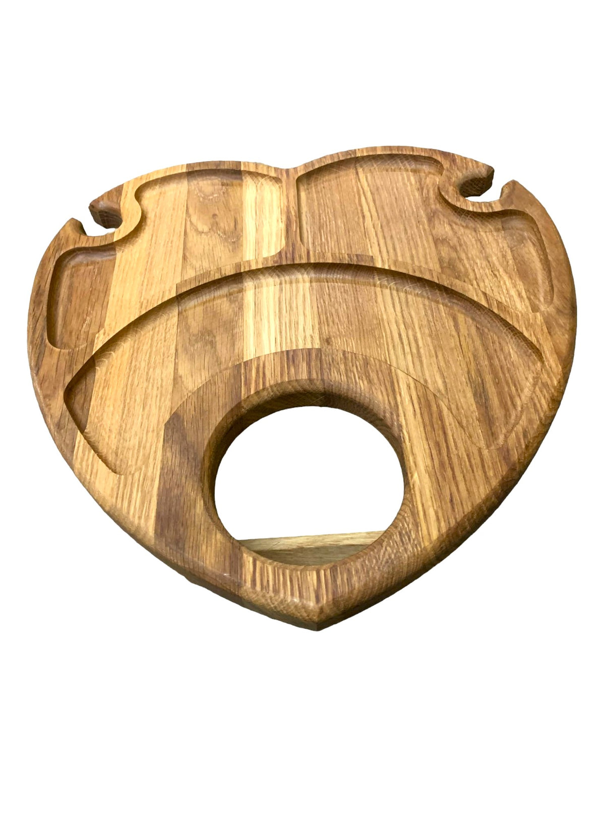 Platou de servire din Lemn cu picioare pliabile , forma Inima ,35x35x15 cm