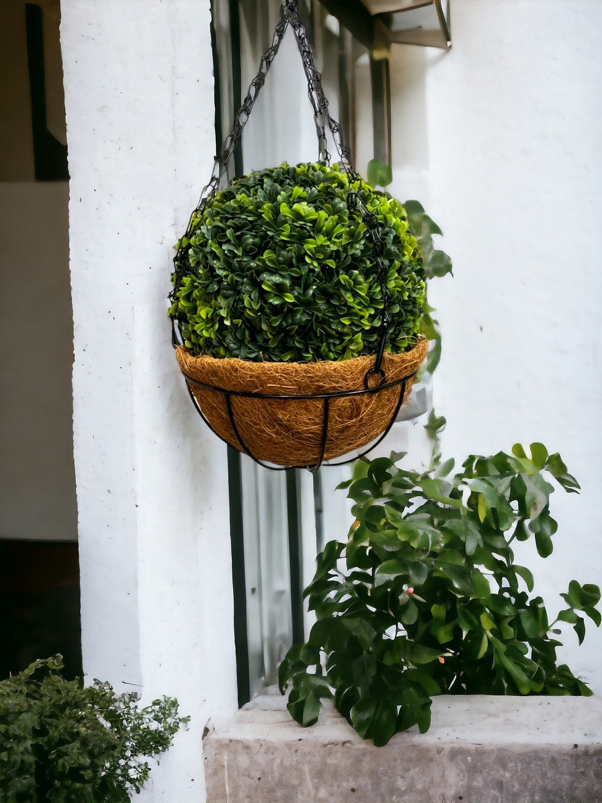 Aranjament Ghiveci Suspendat cu lant din Fibra Cocos 20 cm