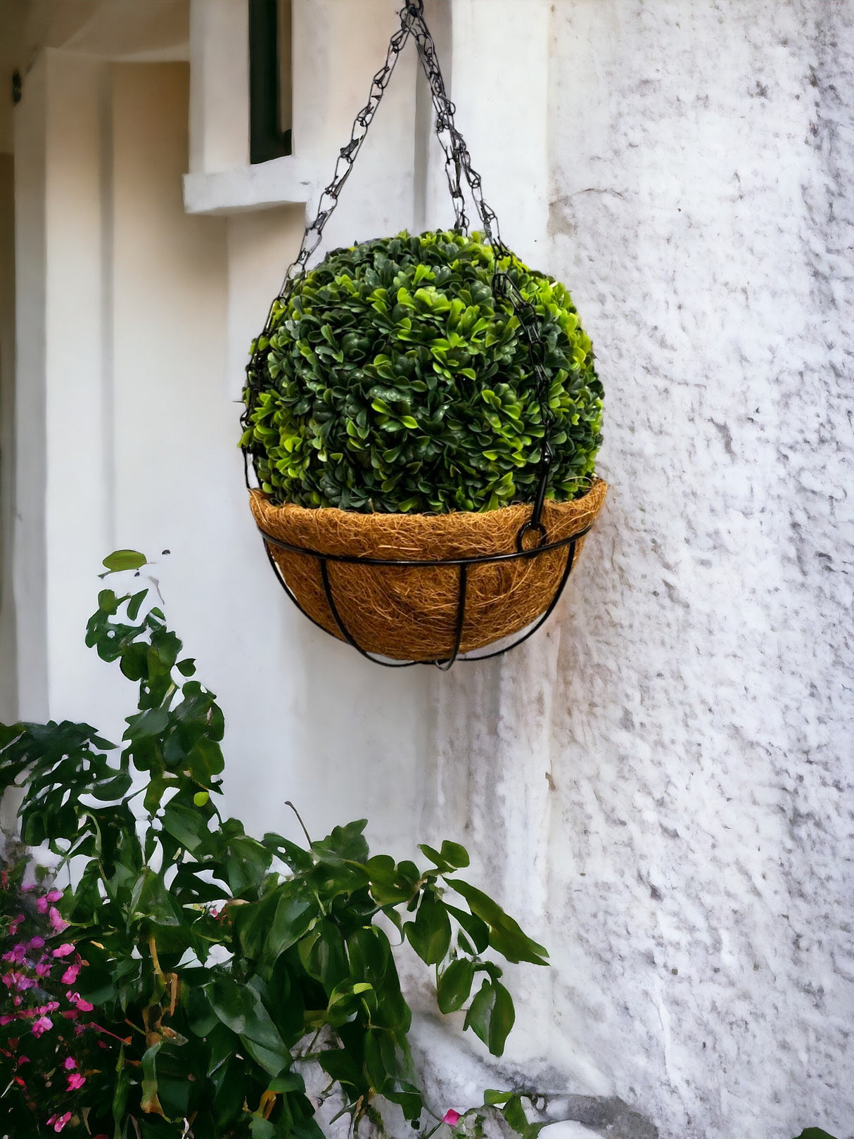 Aranjament Ghiveci Suspendat cu lant din Fibra Cocos 20 cm