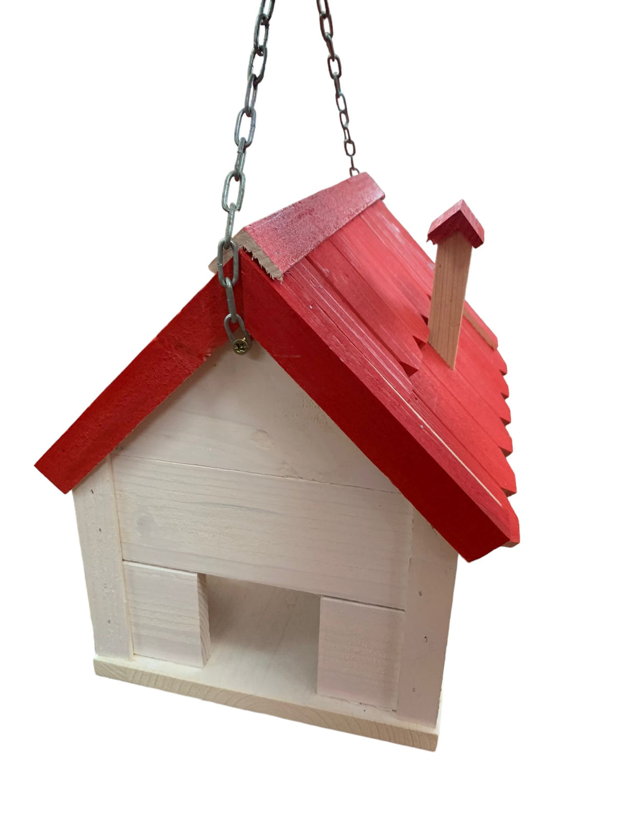 Căsuță pentru păsări lemn cu acoperis rosu