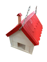Căsuță pentru păsări lemn cu acoperis rosu