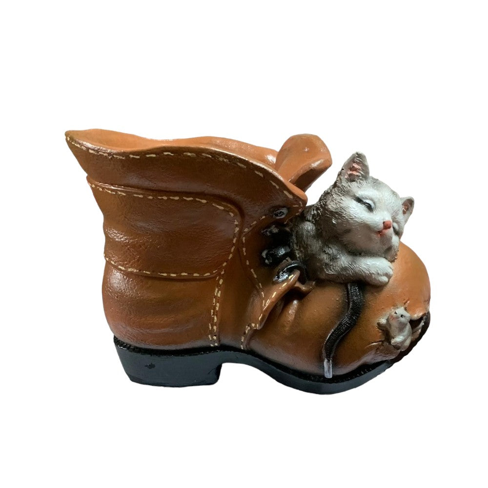 Ghiveci Bocanc cu Pisica,Polirasina,28x16x20 cm