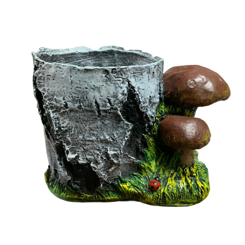 Ghiveci decorativ, Model Buturuga cu Ciuperci, Polirasina, 30x20 cm