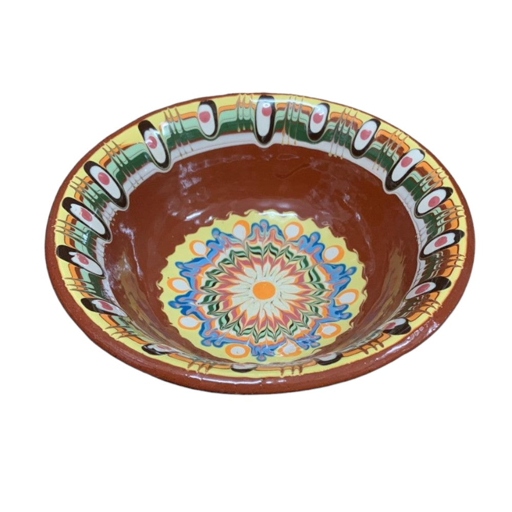 Castron din Ceramica, pictat manual, Multicolor, 14.5 cm