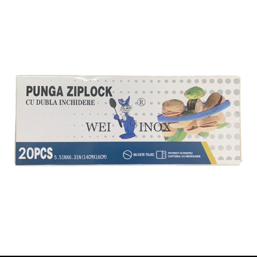 Set Pungi Zip cu dubla inchidere pentru vidat , 1/2/3 L