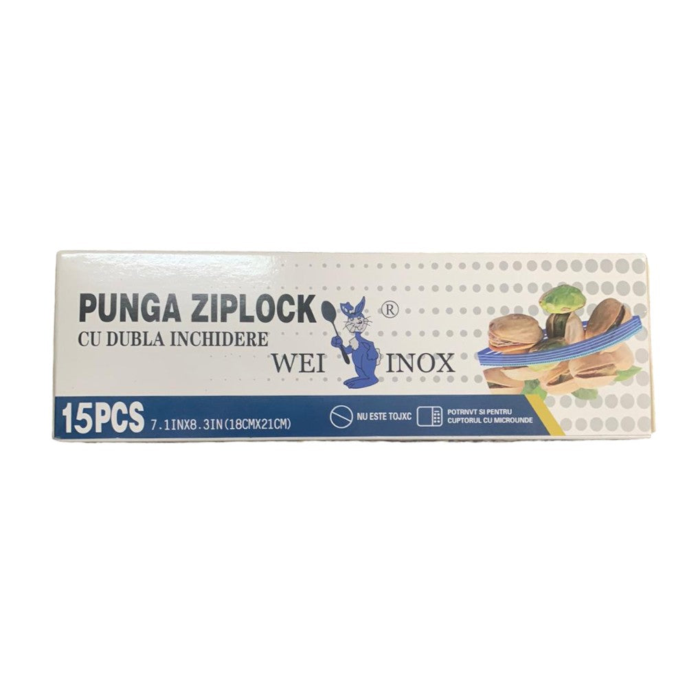 Set Pungi Zip cu dubla inchidere pentru vidat , 1/2/3 L