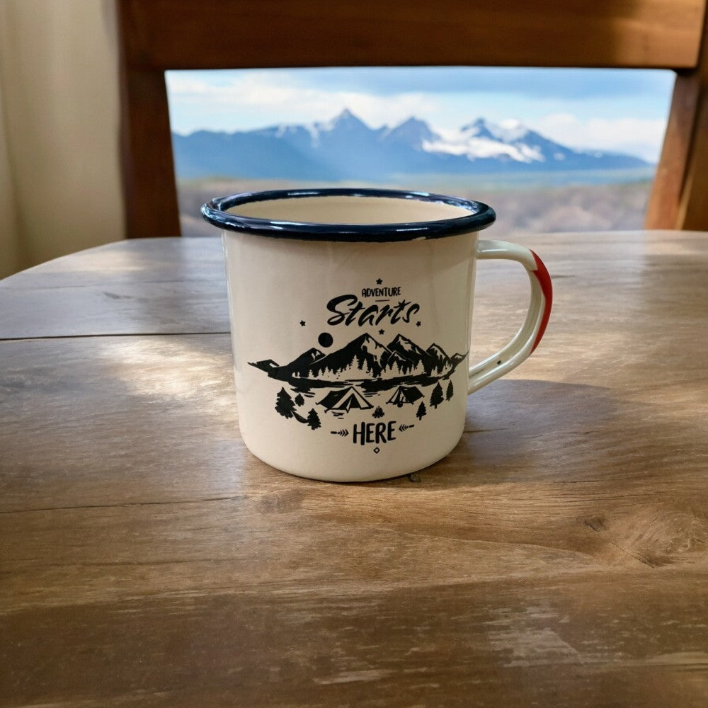 Cana Metalica Emailata, model Munte/Mare/Moto , 350 ml