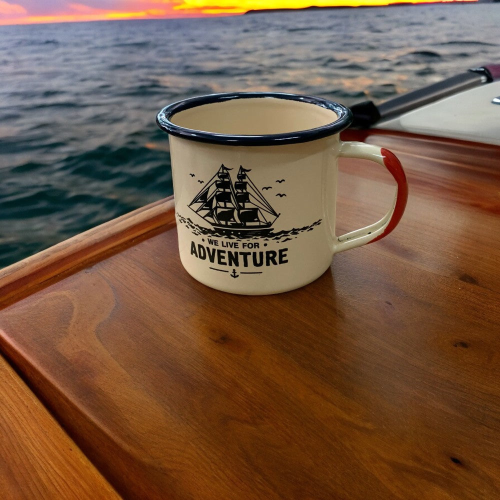 Cana Metalica Emailata, model Munte/Mare/Moto , 350 ml