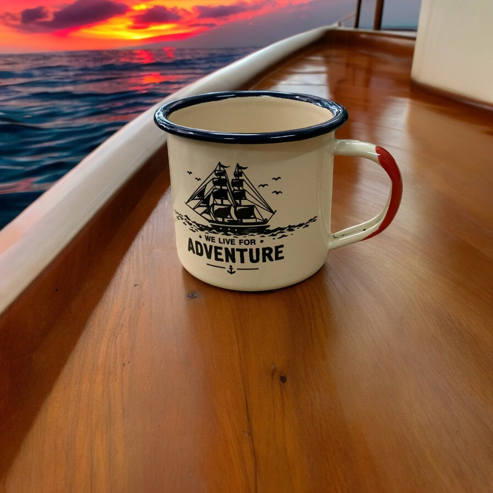 Cana Metalica Emailata, model Munte/Mare/Moto , 350 ml