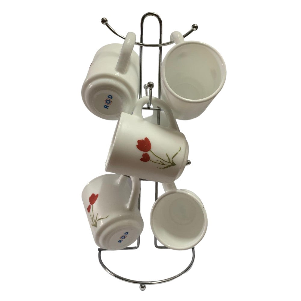 Set cu 6 Cesti / 6 Cani si Suport Metalic