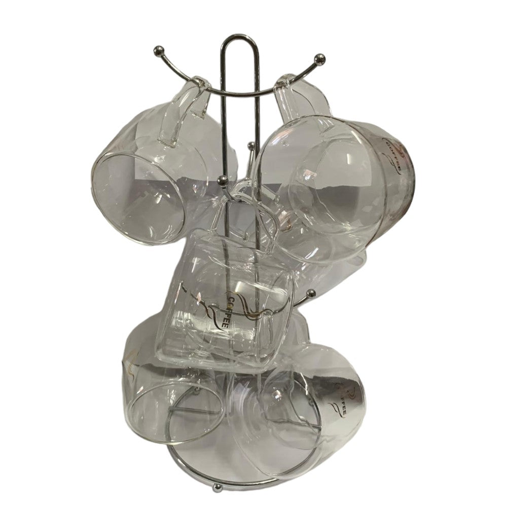 Set cu 6 Cesti / 6 Cani si Suport Metalic