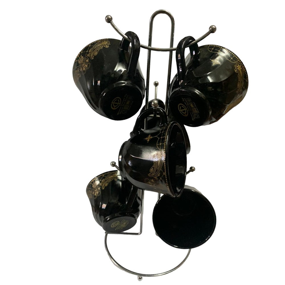 Set cu 6 Cesti / 6 Cani si Suport Metalic