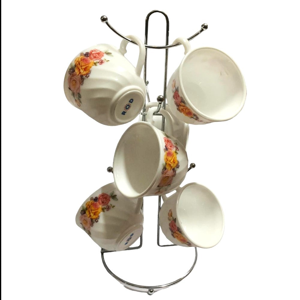 Set cu 6 Cesti / 6 Cani si Suport Metalic