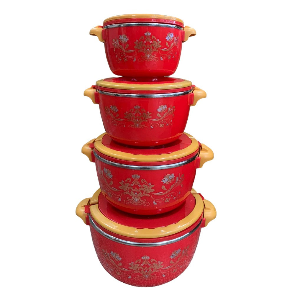 Set 4 caserole Termice, Plastic si Inox, 1L,2L,4L,6L