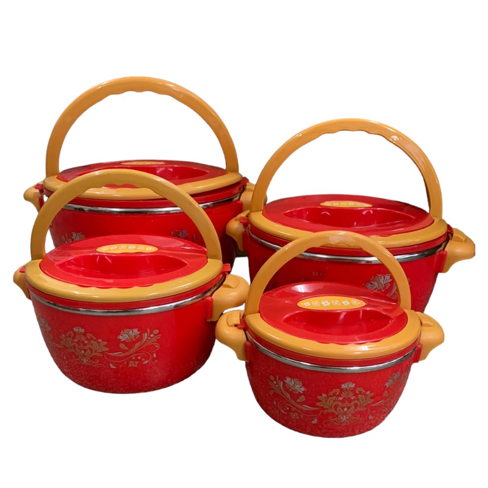 Set 4 caserole Termice, Plastic si Inox, 1L,2L,4L,6L