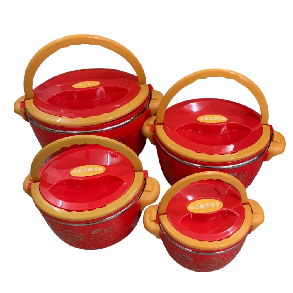 Set 4 caserole Termice, Plastic si Inox, 1L,2L,4L,6L