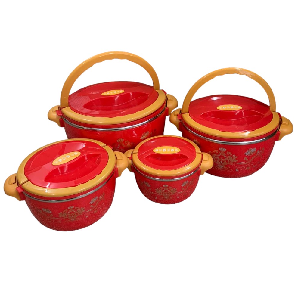 Set 4 caserole Termice, Plastic si Inox, 1L,2L,4L,6L