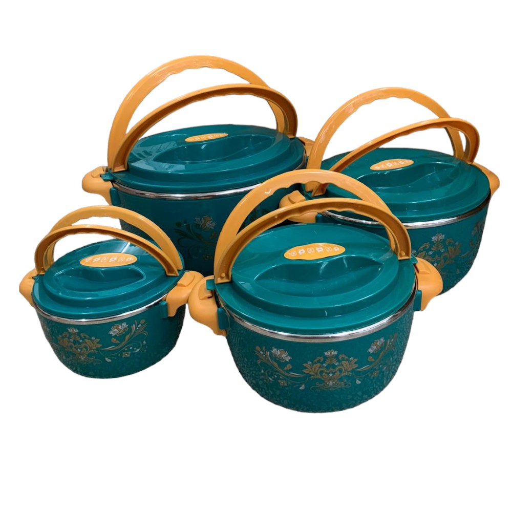 Set 4 caserole Termice, Plastic si Inox, 1L,2L,4L,6L