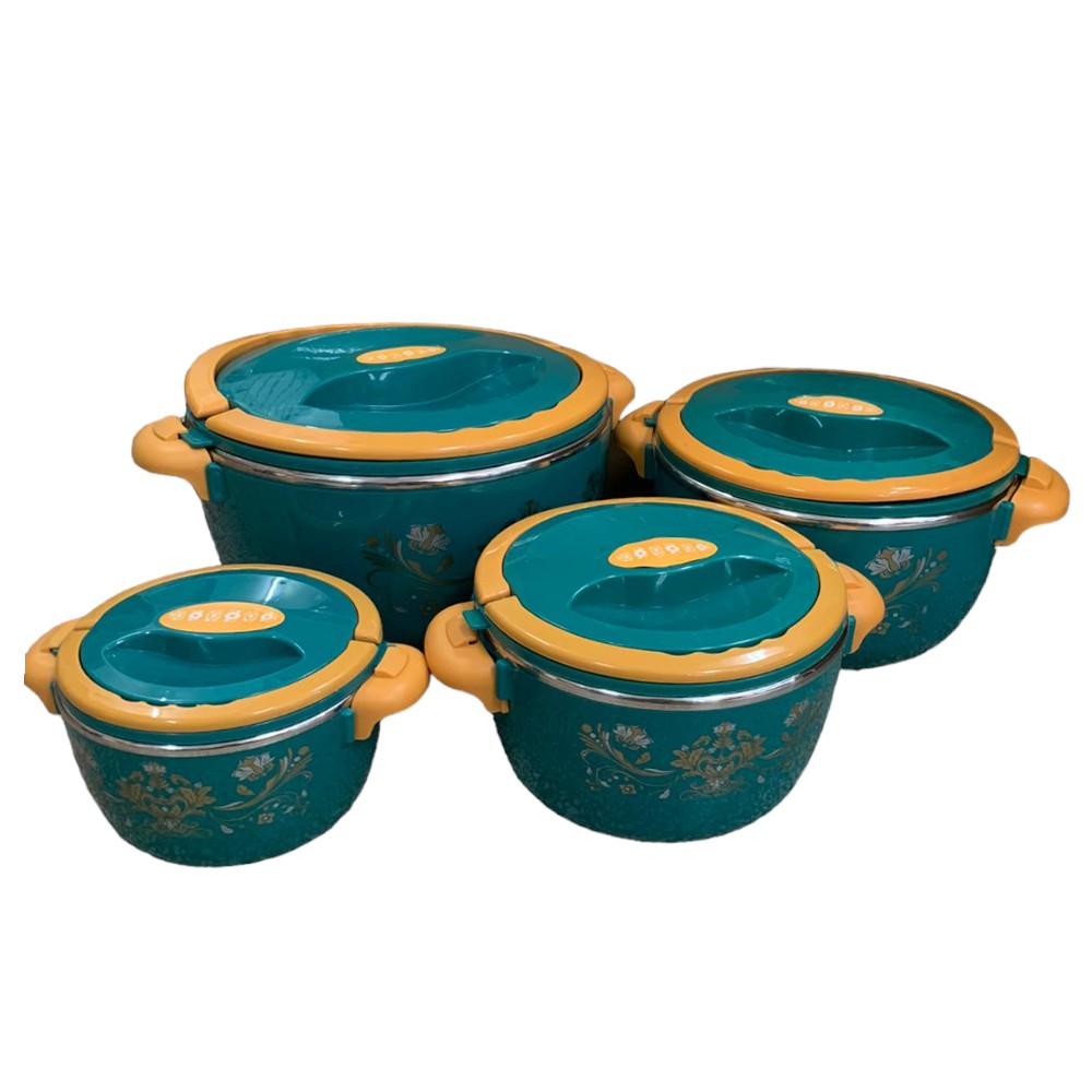 Set 4 caserole Termice, Plastic si Inox, 1L,2L,4L,6L