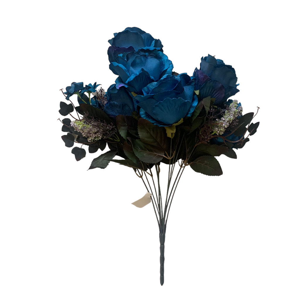 Buchet flori artificiale, Mix Trandafiri si Hortensie, 55 cm