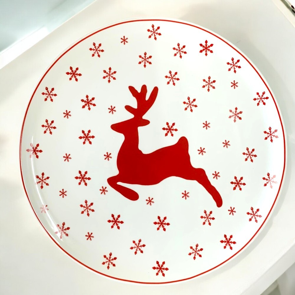 Platou Servire din Ceramica, Model Ren / Om de Zapada / Turta Dulce