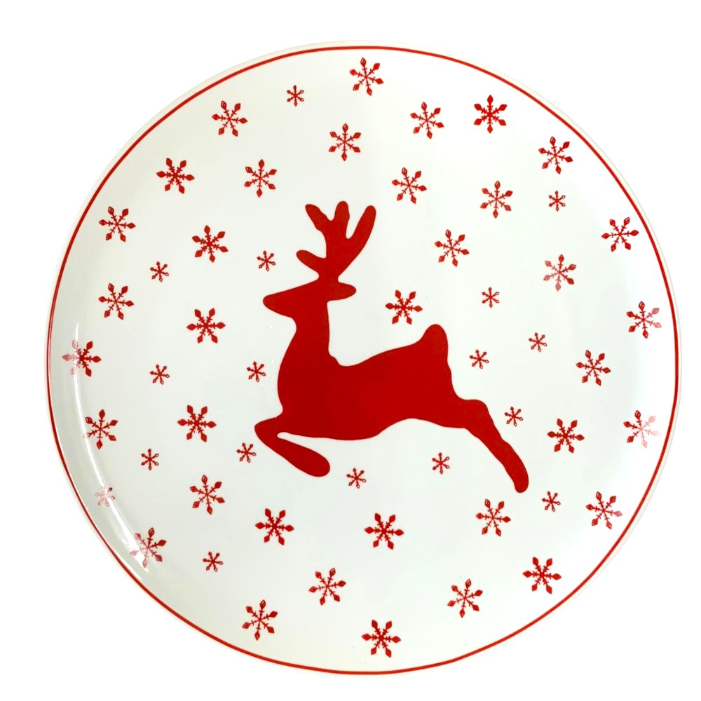 Platou Servire din Ceramica, Model Ren / Om de Zapada / Turta Dulce