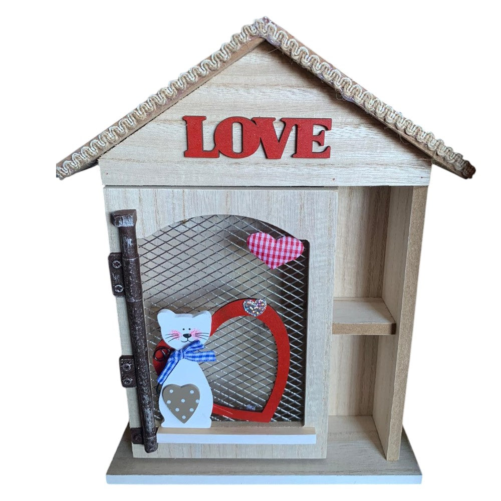 Suport pentru chei din Lemn Tip Casuta , 6 agatatori