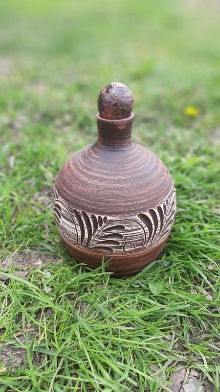 Ulcior/Butelcuta din Lut Rosu, Angob 1 l