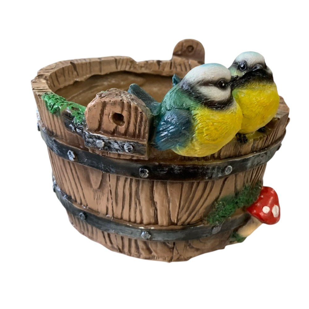 Ghiveci decorativ, Model 2 Pasari, Pictat Manual, Polirasina,22x17 cm