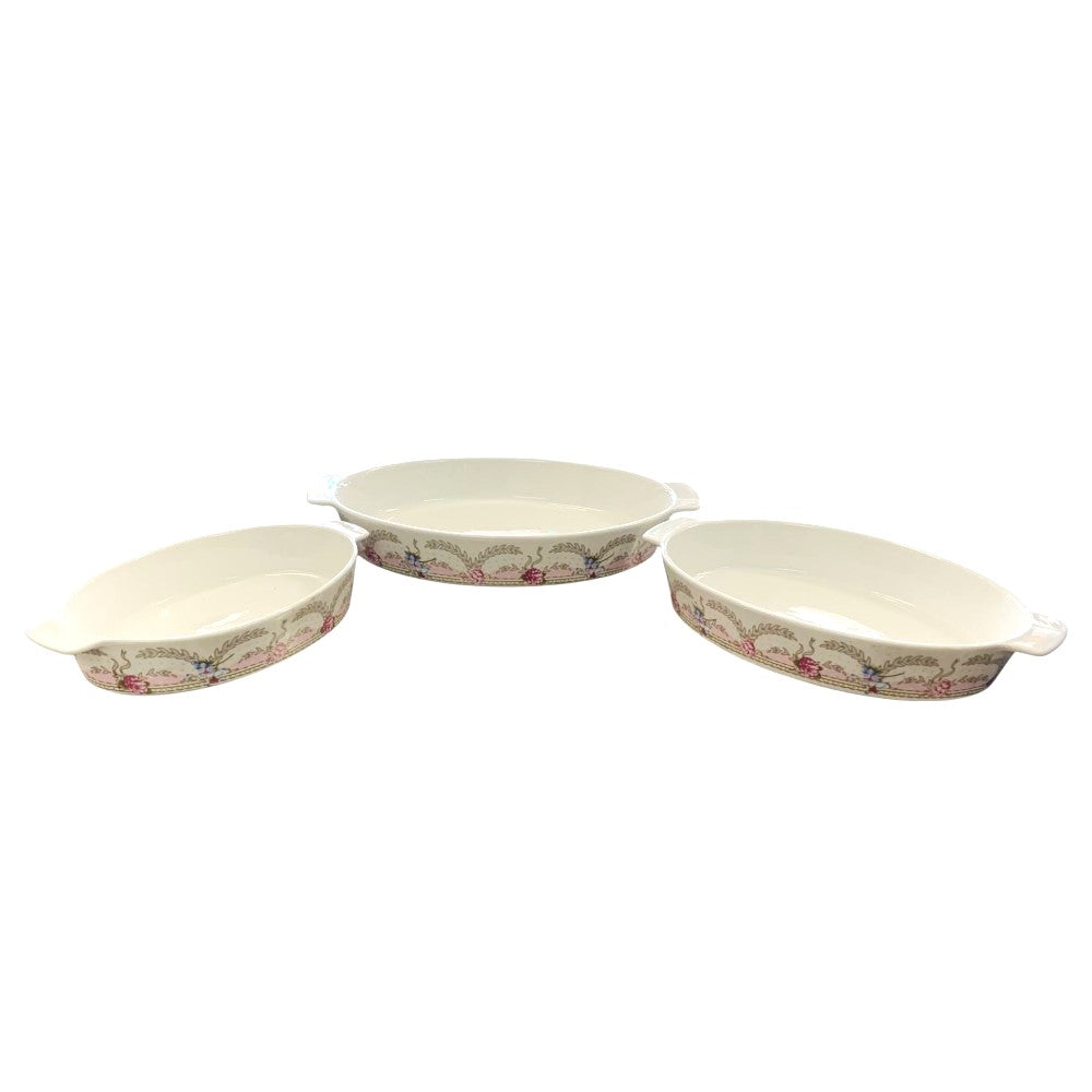 Set 3 Tavi ceramica cu manere, Model Floral