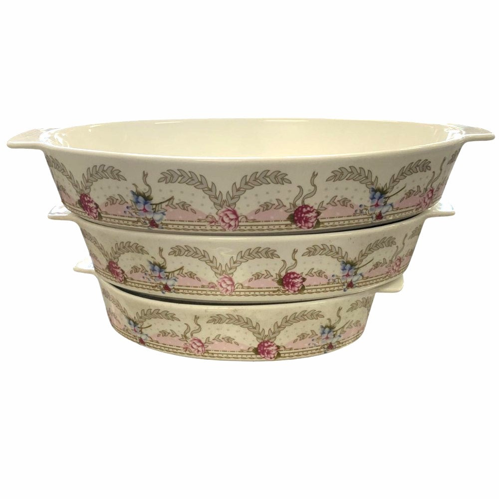 Set 3 Tavi ceramica cu manere, Model Floral