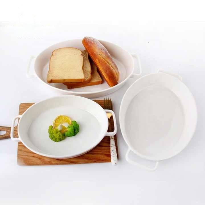 Set 3 tavi Ovale Ceramica pentru cuptor, Alb