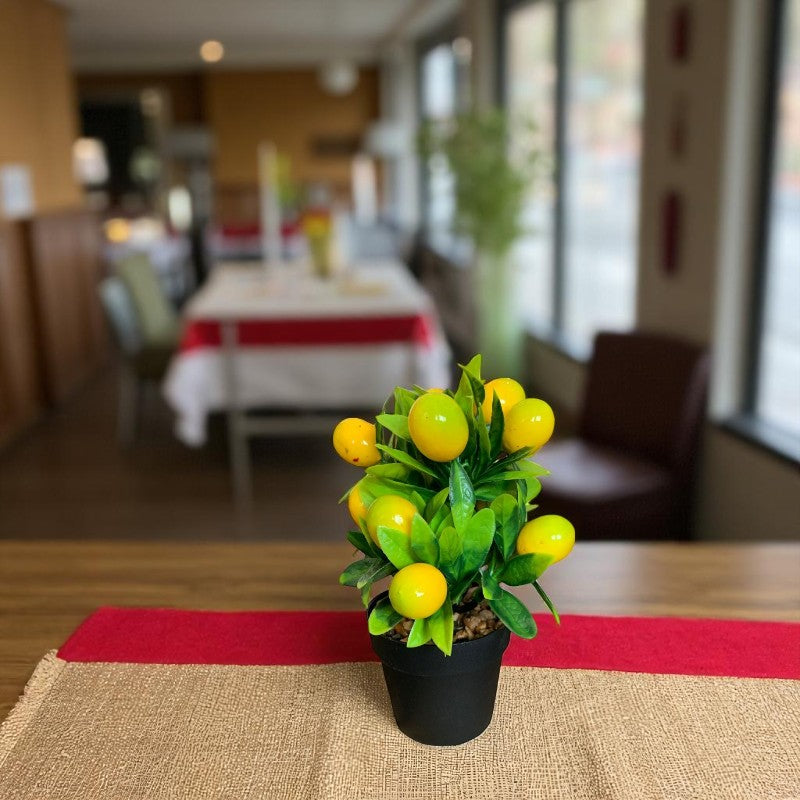 Mini planta artificiala cu Fructe, in ghiveci plastic , 21 cm