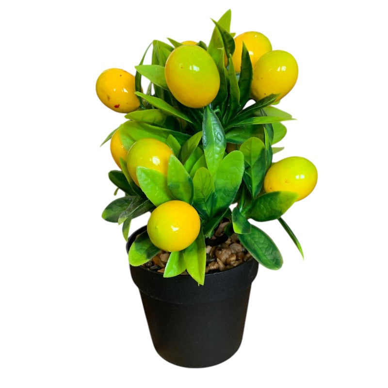 Mini planta artificiala cu Fructe, in ghiveci plastic , 21 cm