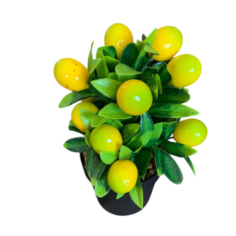 Mini planta artificiala cu Fructe, in ghiveci plastic , 21 cm