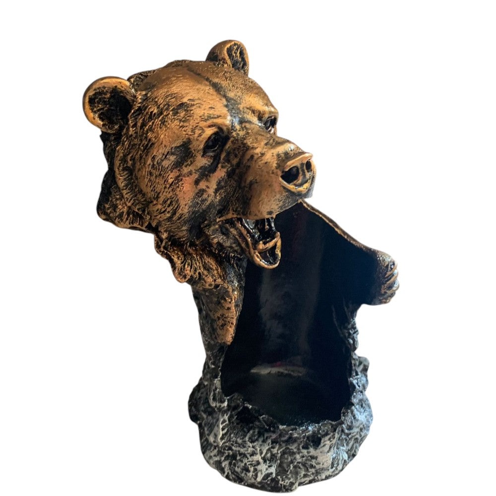 Suport pentru vin in forma de Urs,rasina, 25x15 cm