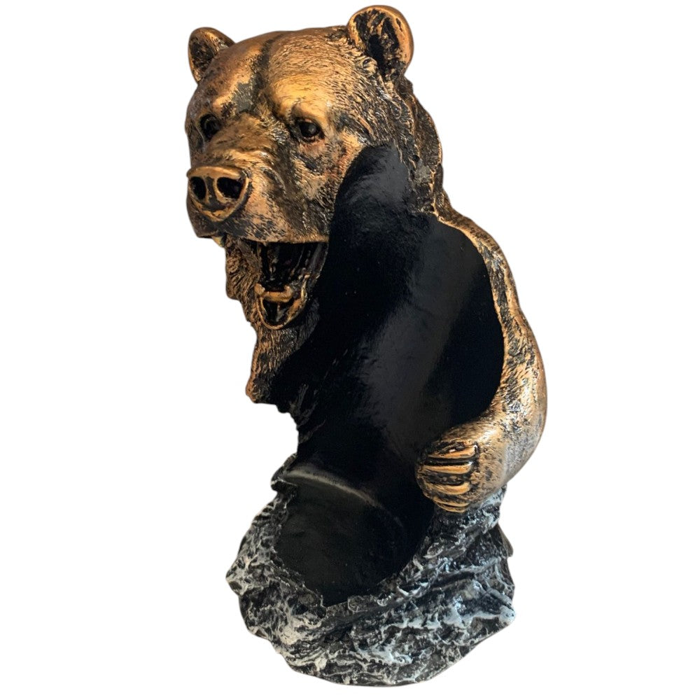 Suport pentru vin in forma de Urs,rasina, 25x15 cm