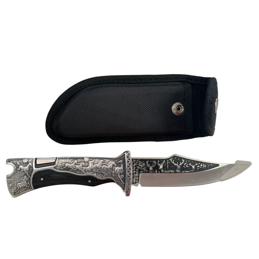 Briceag, otel inoxidabil, argintiu,husa neagra , 27.5 cm , 390 g