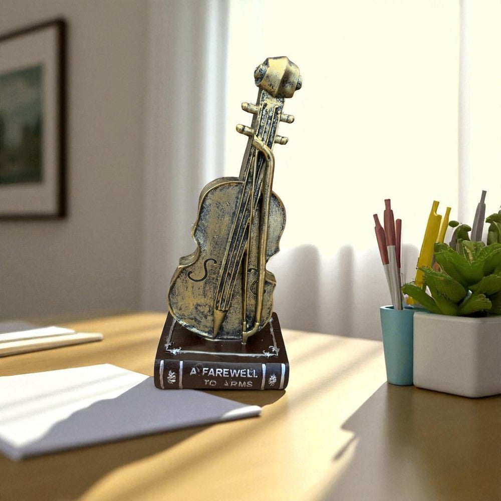 Vioara retro pe suport , rasina , 27*12*10 cm