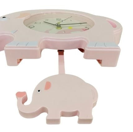 Ceas de perete copii ,model Elefant cu Pendul, plastic , 34x30x5 cm