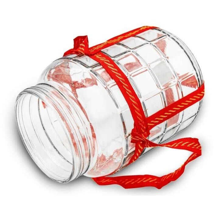 Borcan de sticla cu capac plastic, supapa si sustinere