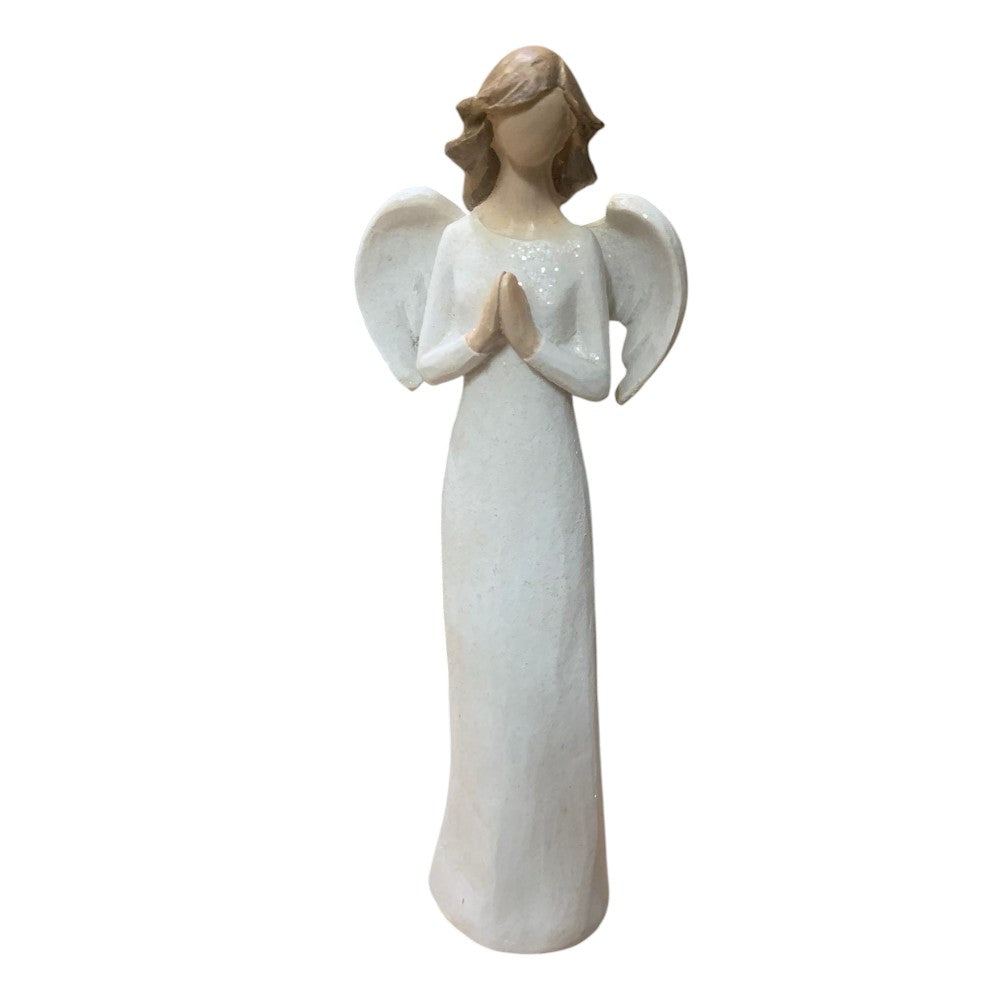 Figurina Ingeras Rasina Alb se roaga 24x 5 cm