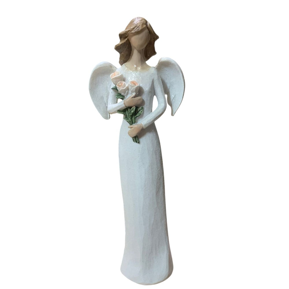 Figurina Ingeras Rasina Alb se roaga 24x 5 cm