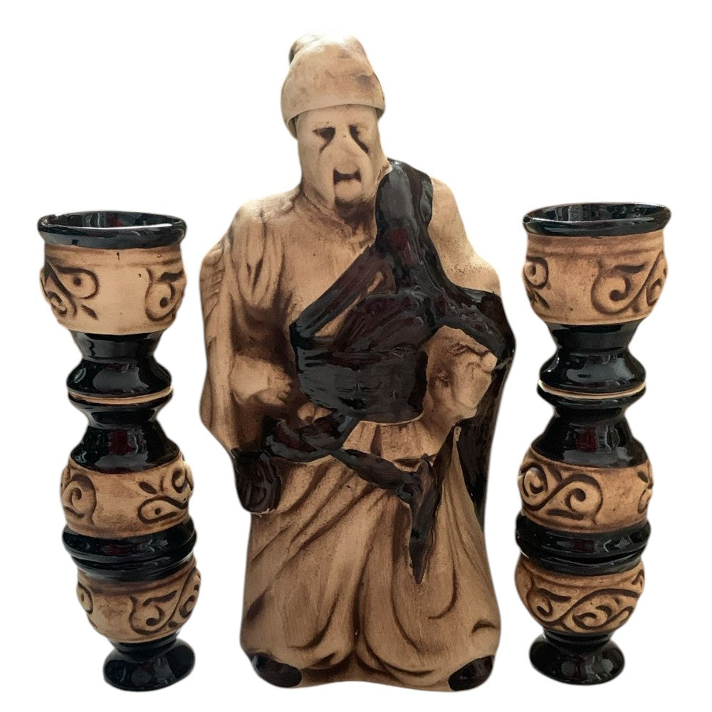 Set bautura Model Haiduc,500 ml cu 6 pahare 100 ml , Ceramica