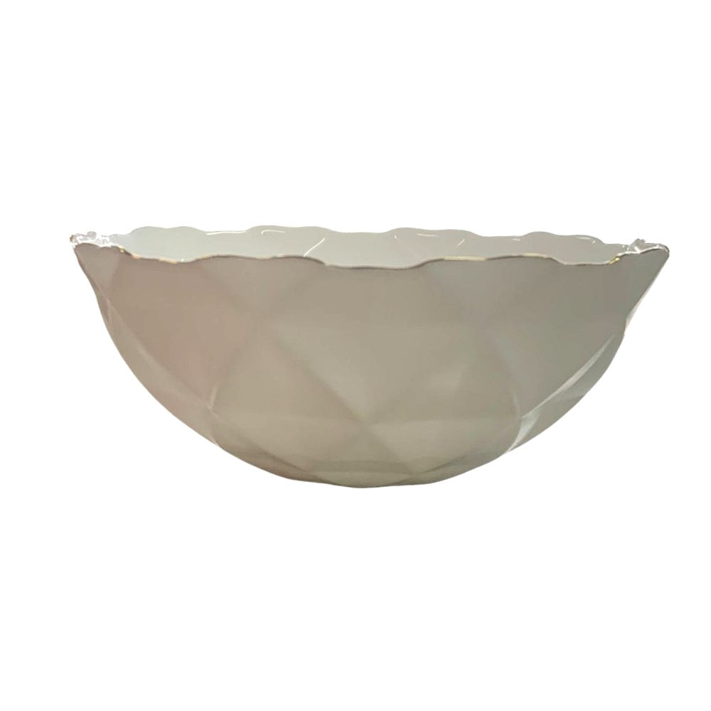 Bol opal cu margine aurie , model Hexagonal , 15 cm